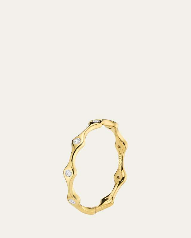 18K Starlight Diamond 9-Station Skinny Band Ring